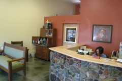 Reception area with stone desk surround