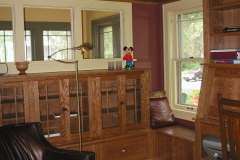 Custom woodwork in den