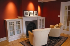 Living room remodel with fireplace and accent lighting
